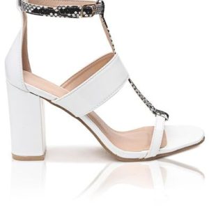 Block Heels - White