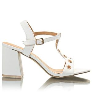 Block Heels - White