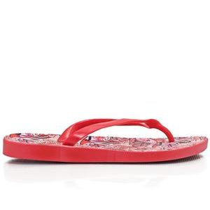 Paisley Print Jelly Sandals - Red