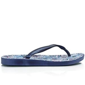 Paisley Print Jelly Sandals - Navy