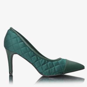 Quilted Court Heels - Green