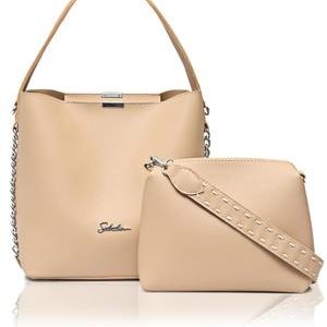 2 Piece Shopper Bag - Beige