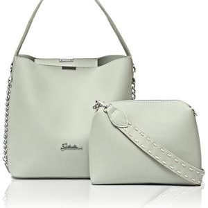 2 Piece Shopper Bag - Light Grey