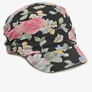 Floral Peak Cap - Black