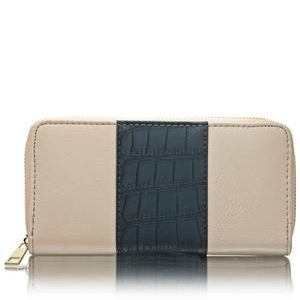 Croc Embossed Wallet - Navy