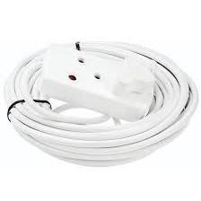 Alphacell White Extension Cord 10A - 5m