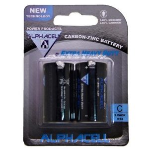 Alphacell Zinc Carbon Battery - Size C 2pc