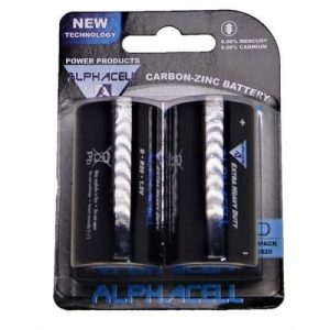 Alphacell Zinc Carbon Battery - Size D 2pc