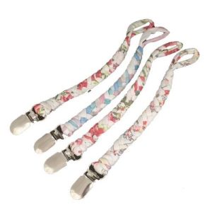 Braided Baby Pacifier Clips 4pc - Assorted Colours