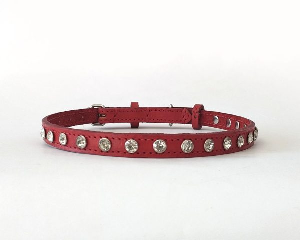 Slim profile diamante leather collar - Image 3