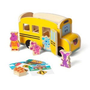 Melissa & Doug Blues Clues & You! - Wooden Pull-Back School Bus (Pre-Order)