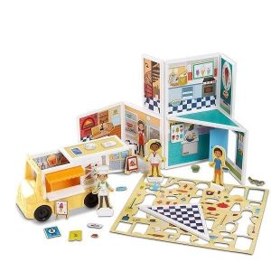 Melissa & Doug Magnetivityâ„¢ Magnetic Building Playset - Pizza & Ice Cream Shop (Pre-Order)