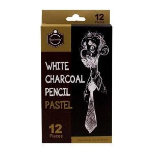 White Charcoal Pastel Pencils - 12pc